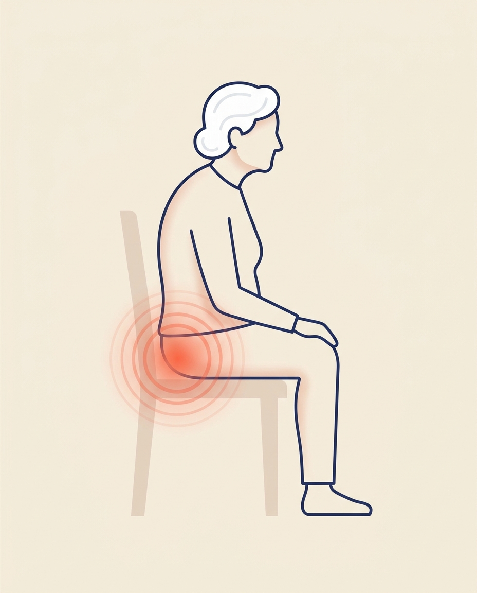 Pressure distribution illustration: flat seat versus Haven Seat